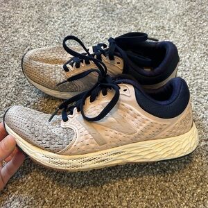 New Balance Fresh Foam Sneakers womans running shoes light pink and navy blue